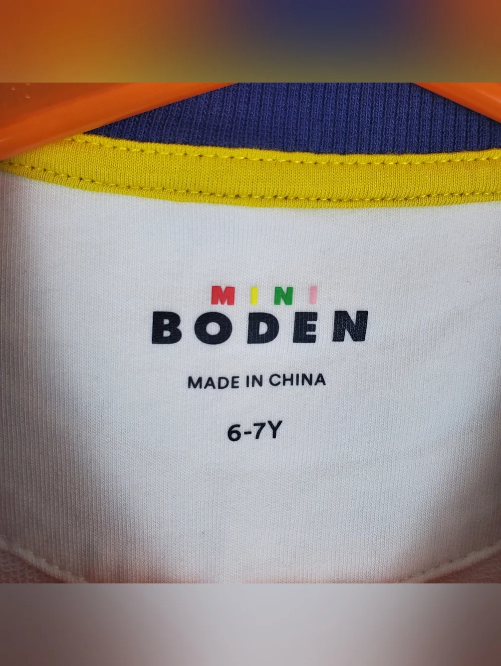 Mini Boden Tiered Sweatshirt Dress Navy/ Ivory Stripe Size 6-7Y